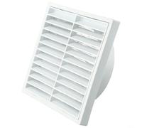 Rejilla de salida de aire fabricada con plástico PP para ventilación de pared y conducto con malla de acero para resistencia a plagas y alimañas (150 mm)