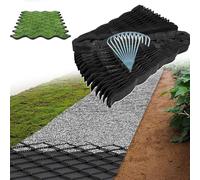Rejilla de suelo de panal de abeja pesada de 3 x 8 pies, tapete permeable de polietileno de 4 pulgadas de grosor para control de barro, ideal para pasarelas de parque, caminos de jardín, exteriores