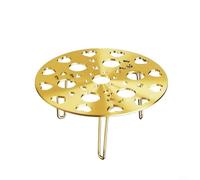 Rejilla de vapor extraíble para cocinar eficientemente en acero inoxidable, para cocinar verduras y carnes al vapor rápidamente (13,5 cm, dorado)