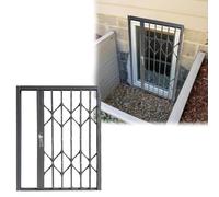 Rejilla de ventana segura para puerta plegable de sótano, barras de ventana con cerradura para niños/mascotas/gatos, seguridad de ventana al aire libre contra robos (20 x 28 pulgadas/51 x 71 cm)