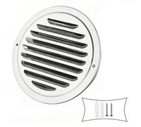 Rejilla de Ventilación 150mm 160mm 190mm Rejilla de Ventilación Exterior Campana de Ventilación Exterior Redonda para Pared Rejilla de Ventilación para Garaje, Cocina, Baño, Pared(200mm)