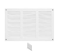 Rejilla de Ventilación 300x200mm de Metal Blanca con Malla Antiinsectos - Rejilla de Aire para Pared y Techo - Cubierta de Ventilación para Sistemas de Extracción y Entrada de Aire HVAC