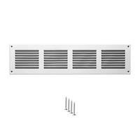 Rejilla de Ventilación 400x100mm de Metal Blanca con Malla Antiinsectos - Rejilla de Aire para Pared y Techo - Cubierta de Ventilación para Sistemas de Extracción y Entrada de Aire HVAC