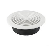 Rejilla de ventilación ajustable redonda montada en la pared hecha de ABS, adecuada para regulación de flujo de aire interior, cuenta con panel extraíble y conducto de aire negro (150 mm)