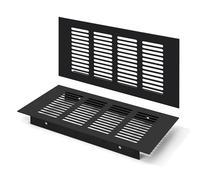 Rejilla de Ventilación, Aleación de Aluminio Negro Metalica Rectangular de 200 x 100mm con Tornillos para Armario Estufa Zapatos Gabinete Fregadero Cocina Baño (2 Piezas/Negra)