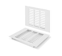 Rejilla de Ventilación, Aleación de Aluminio Negro Metalica Rectangular de 200 x 150mm con Tornillos para Armario Estufa Zapatos Gabinete Fregadero Cocina Baño (2 Piezas/Plata)