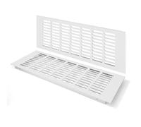 Rejilla de Ventilación, Aleación de Aluminio Negro Metalica Rectangular de 400 x 150mm con Tornillos para Armario Estufa Zapatos Gabinete Fregadero Cocina Baño (2 Piezas/Plata)