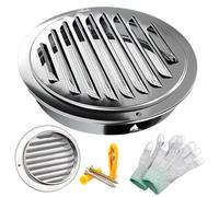 Rejilla de Ventilación Campana Rejilla de Ventilación de Acero Inoxidable Para 160mm/180mm/190mm/200mm Pared Exterior Para Evitar Entrada de Bichos Palomas Viento Agua(304 stainless steel,100mm/4in)