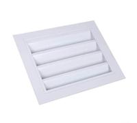 Rejilla de ventilación con rejillas de aluminio y marco de hierro galvanizado inoxidable para diversas aplicaciones (350 x 350 mm)