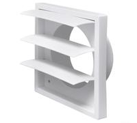 Rejilla de ventilación con tres rejillas ajustables para evitar corrientes de aire y para un flujo de aire eficiente, diseñada para su uso con campanas extractoras y ventiladores de escape (4 pulgadas