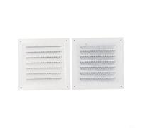 Rejilla de ventilación cuadrada de 15 x 15 cm con pantalla protectora para instalación de HVAC en varias habitaciones (2 unidades, blanco)