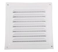 Rejilla de ventilación cuadrada de acero inoxidable de 150 x 150 mm con malla de insectos para baño, cocina, pared, techo, color negro (1 unidad blanca)