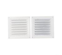 Rejilla de ventilación cuadrada de acero inoxidable de 150 x 150 mm, cubierta protectora para instalación en pared de techo, color negro (2 unidades blancas)