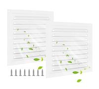 Rejilla de ventilación cuadrada de aluminio, 2 unidades, rejilla de ventilación para chimenea con mosquitera para cocina y baño, 200 x 200 mm