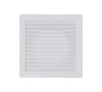 Rejilla de ventilación cuadrada empotrable de Ø10cm con mosquitera fabricada en ABS de color blanco 17x17x1cm EDM