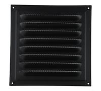 Rejilla de ventilación de 200 x 200 mm de acero inoxidable para eficiencia para flujo de aire HVAC en techo o paredes laterales (1 unidad, negro)