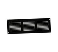 300x100mm Rejilla de Ventilación con Mosquitera - Rejillas de Aireación Metálicas - Acero, Negro