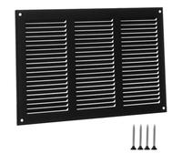 Rejilla de ventilación de 300 x 200 mm, color antracita - Rejilla de ventilación metálica con mosquitera - Cubierta rectangular de ventilación para paredes y techos - Rejilla de entrada y salida para