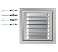 Rejilla de Ventilación de Acero Galvanizado - Cubierta de Aire con Malla Protectora - Antióxido para Pared o Techo - Cuadrada 150 x 150 mm - Uso Interior y Exterior.