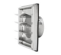 Rejilla de ventilación de acero inoxidable 304, rejilla de ventilación con válvula antirretorno, láminas y protección contra insectos, salida cuadrada 100, 125, 150 mm, tapa de ventilación de acero