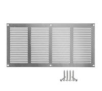 Rejilla de ventilación de acero inoxidable, 400 x 200 mm, con protección contra insectos, rejilla para ventilación