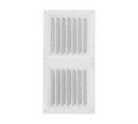 Rejilla de ventilación de acero inoxidable con pantalla, 300 x 150 mm, cubierta de ventilación para HVAC y techo, negro o blanco (negro)