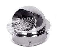 Rejilla de ventilación de acero inoxidable, cubierta de ventilación de pared redonda, tapa de lluvia exterior para circulación de aire fresco, escape de campana (80 mm)