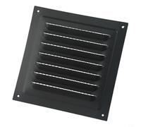 Rejilla de ventilación de acero inoxidable de 150 x 150 mm, cubierta cuadrada de retorno de aire HVAC para techo o pared, registro de ventilador de escape negro antracita (1 unidad, negro)