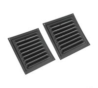 Rejilla de ventilación de acero inoxidable de 20 x 20 cm, cubierta de ventilación para techo y pared lateral, color antracita para rejilla HVAC con pantalla protectora para IND (2 unidades, negro)