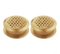 Rejilla de ventilación de acero inoxidable de doble cara con agujero de malla de 35 mm para armario de almacenamiento de zapatos, muebles dorados (2 piezas)