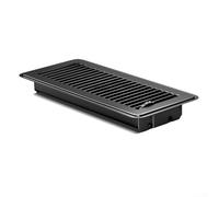 Rejilla de ventilación de acero resistente para calefacción y refrigeración HVAC, instalación simple sin herramientas para el hogar, oficina, hotel (4 x 12 pulgadas, negro)