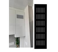 Rejilla de ventilación de aleación de aluminio for gabinetes, zapateros y guardarropas, alta permeabilidad al aire y fácil instalación.(Black,60x300mm)