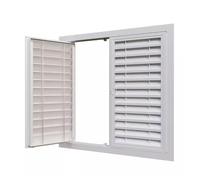 Rejilla de ventilación de Aluminio con Lamas para Puertas Dobles de 110x90cm. Cubierta de ventilación Elegante para baño y decoración de Pared Lateral eléctrica. Diseño con desbordamiento.