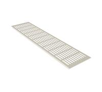 Rejilla de ventilación de aluminio con recubrimiento de polvo, 130 x 800 mm, color blanco