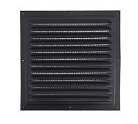 Rejilla de ventilación de aluminio, cuadrada, de pared, sistema de ventilación con protección contra insectos de aleación de aluminio, para baño, cocina (150 x 150 cm)