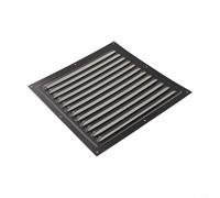 Rejilla de ventilación de aluminio para salida de aire de pared exterior, rejilla de ventilación cuadrada, 100 x 100 mm a 400 x 400 mm, negro, compatible (250 x 250 mm)