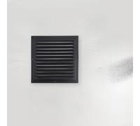 Rejilla de ventilación de aluminio para salida de aire de pared exterior, rejilla de ventilación cuadrada, 100 x 100 mm a 400 x 400 mm, negro, compatible (200 x 200 mm)
