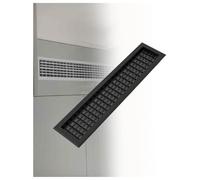 Rejilla de ventilación de doble piso ABS, rejilla de aire de techo lineal con marco de 2,5 cm(Black,80x20 cm)