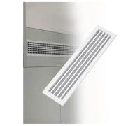 Rejilla de ventilación de doble piso ABS, rejilla de aire de techo lineal con marco de 2,5 cm(Milk,80x12.5 cm)