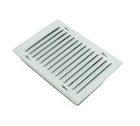 Rejilla de ventilación de metal, color blanco, 165 mm x 230 mm, recubierta de polvo con marco y red protectora
