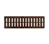 Rejilla de ventilación de metal marrón, 500 mm x 150 mm, con obturador ajustable, cubierta plana rectangular moderna para conductos