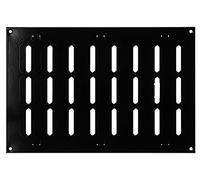 Rejilla de ventilación de metal negra 300 x 200 mm, con listones con bloqueo, rectangular
