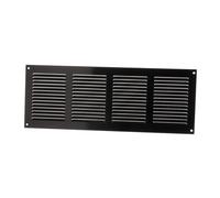 Rejilla de ventilación de Metal Negro de 400 x 150 mm - Rejilla de ventilación con mosquitero