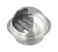Rejilla de ventilación de pared de acero inoxidable con pantalla antiinsectos y capucha resistente al viento para campana extractora y escape de aire acondicionado (200 mm)