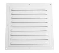 Rejilla de ventilación de pared de aluminio de 150 mm, cubierta de entrada de aire cuadrada con malla integrada para extracción de baño, cocina (200 x 200 mm)