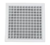 Rejilla de ventilación de pared de plástico blanco con malla de acero para extractor y secadora, tamaño de agujero de 100 mm, marco de 187 x 187 mm (150)