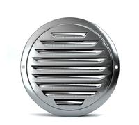 Rejilla de ventilación de pared exterior de acero inoxidable, 70-200 mm, redonda, for conducto de ventilación, tapa de ventilación, tapón de orificio(125mm)