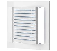 Rejilla de ventilación de plástico blanco con filtro, 150 x 150 mm, rejilla híbrida, tapa de revisión