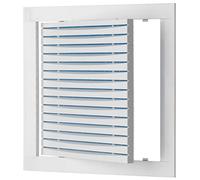 Rejilla de ventilación de plástico blanco con filtro, 200 x 200 mm, rejilla híbrida, válvula de ventilación