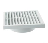 Rejilla de ventilación de plástico blanco de 125 mm, cubierta de salida de aire de polipropileno con malla de acero para pared y alero, protección contra alimañas (125 mm)